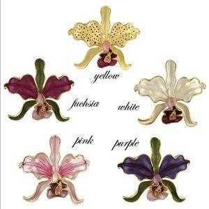 Gold Plated Orchid Earrings